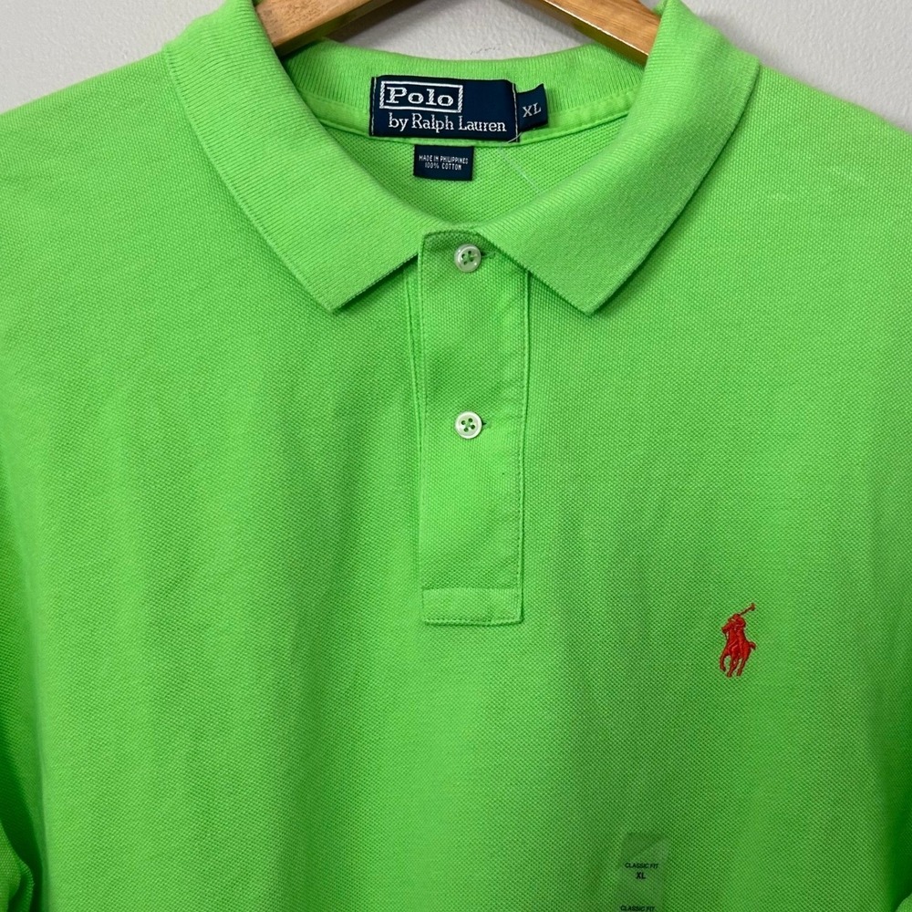 Polo Ralph Lauren Polo Shirt Men XL Aruba Lime Green Classic Fit Red Pony NWT